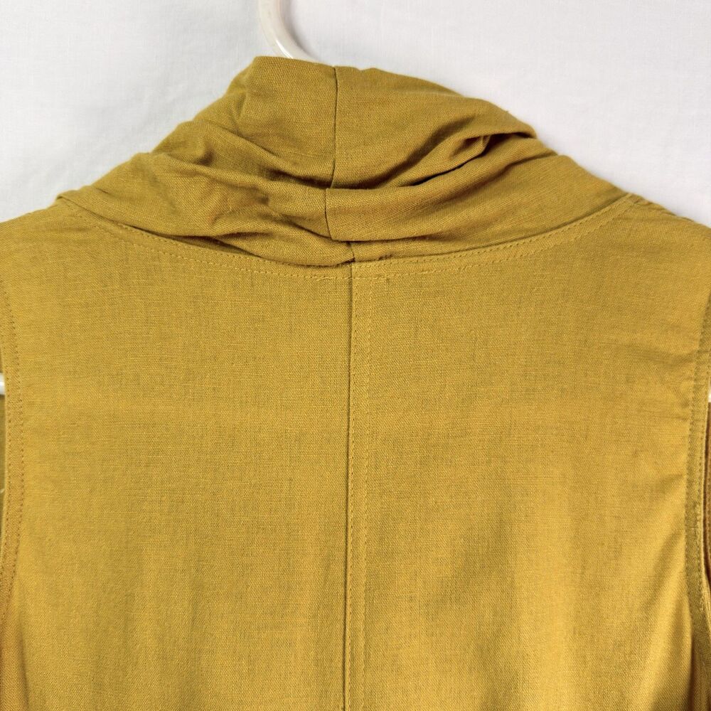 for cynthia linen blend lagenlook cocoon dress cowl neck mustard size large - Picture 11 of 13